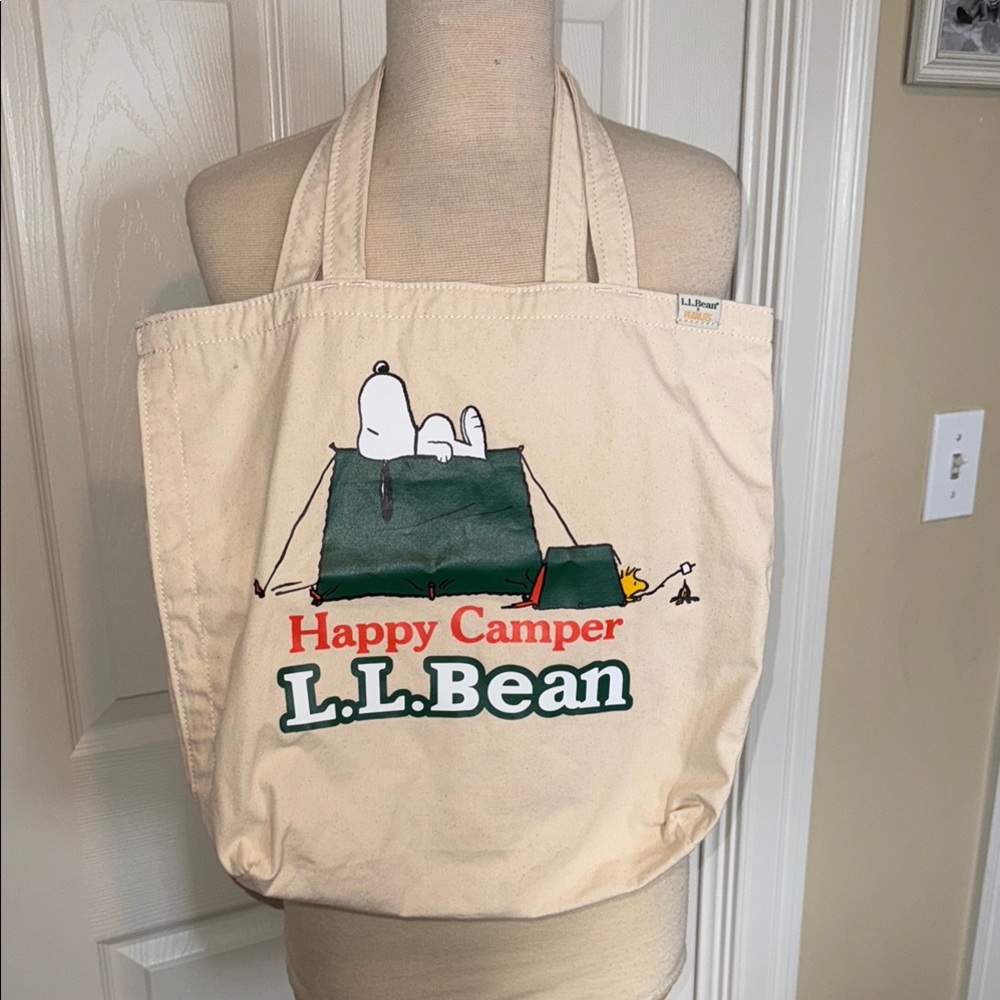 L.L. Bean Happy Camper Snoopy Woodstock Tote Bag